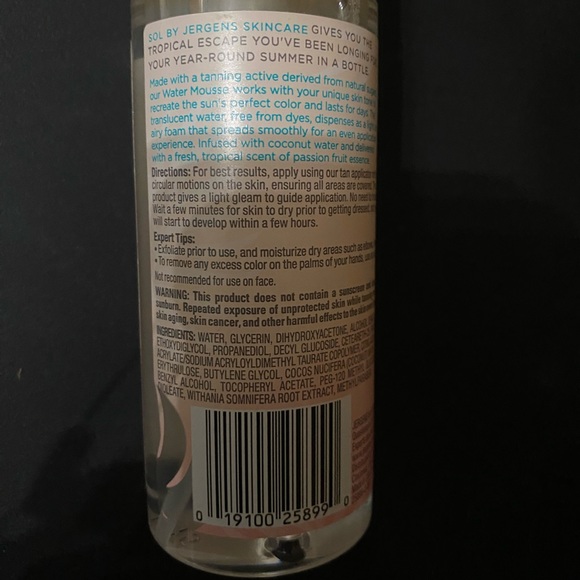 SOL by Jergens Sunless Tanning Water Mousse in Medium NWT! FULL SIZE - Picture 8 of 12